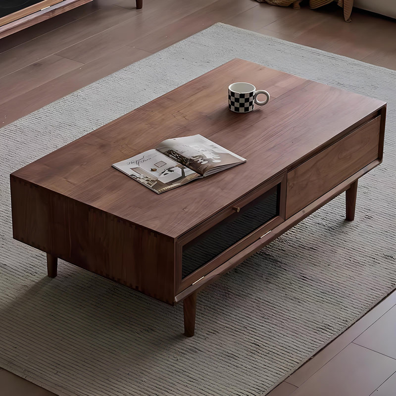 Table basse en bois massif, H 17,7 po x L 55,1 po x l 25,6 po