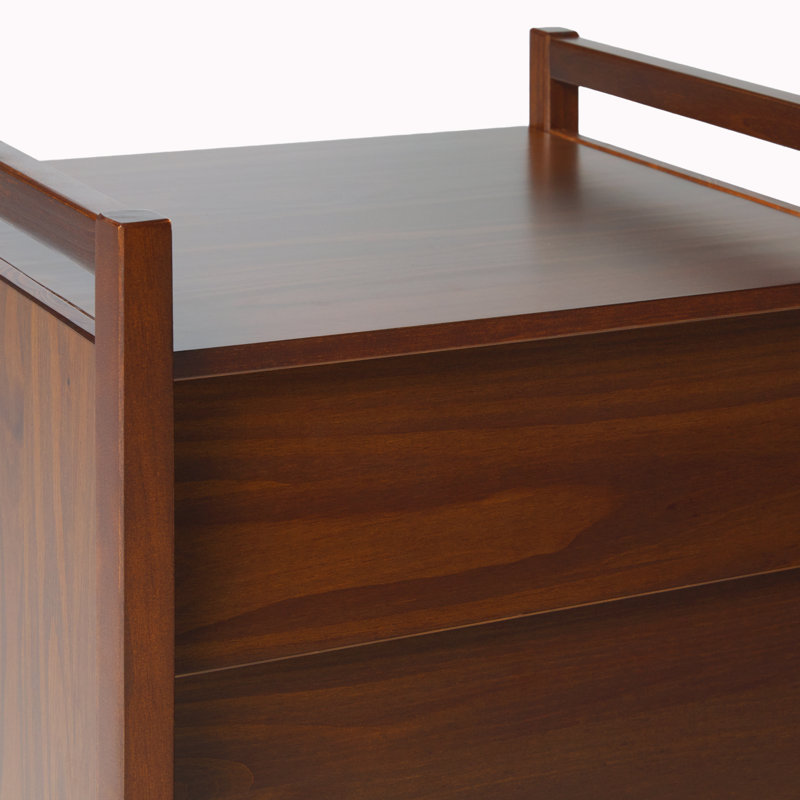 Aundrea 2-Drawer Solid Wood Nightstand, Walnut