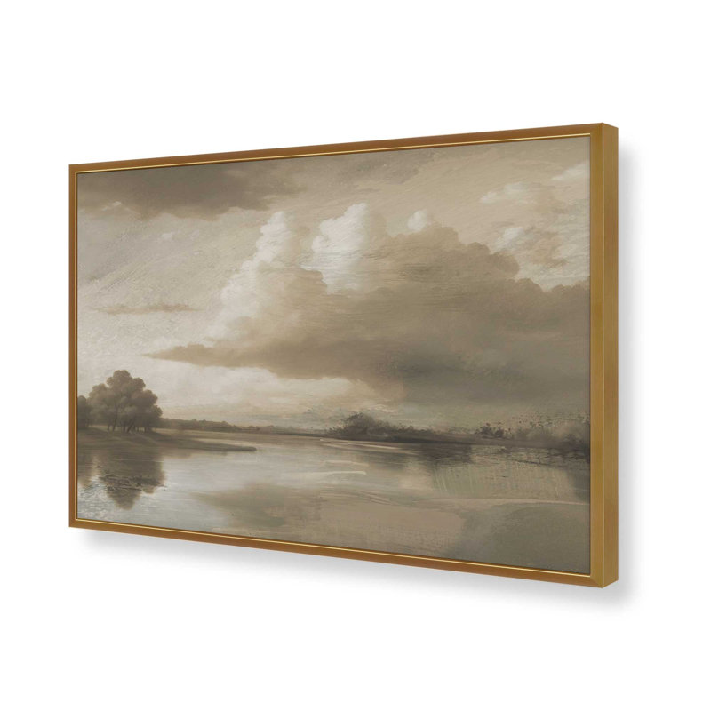 «Lake Park» par Garima Dhawan, reproduction d'art, H 18 po x l 24 po, Doré