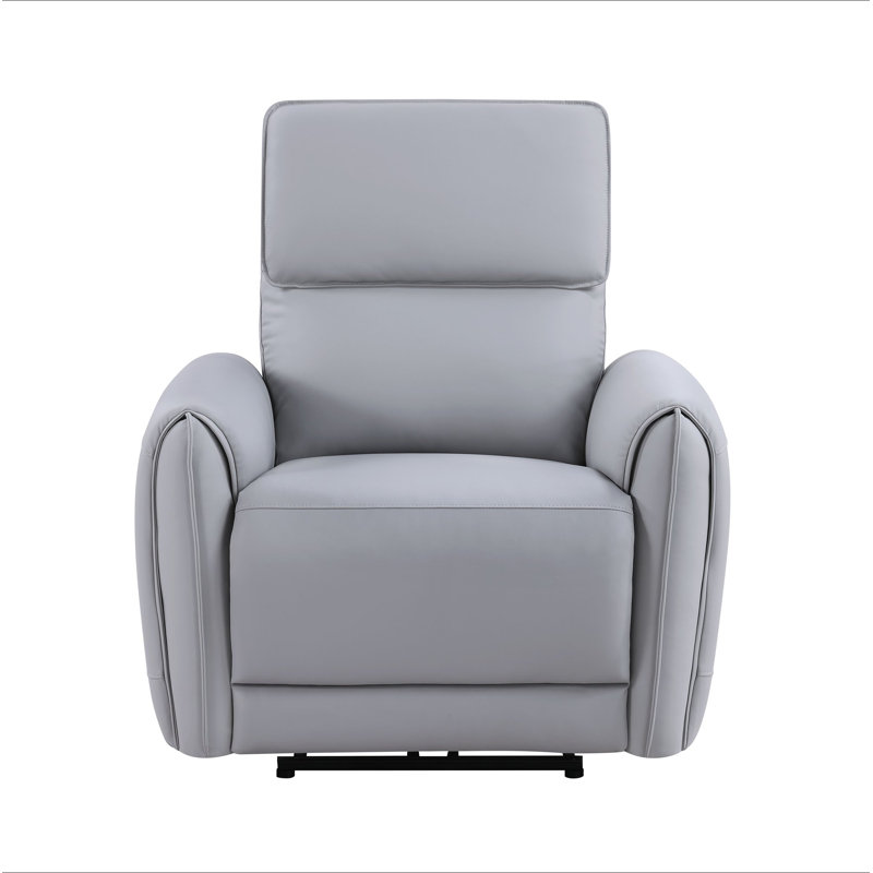 Jeromie Gray Synthetic Leather Power Motion Recliner W/USB Port