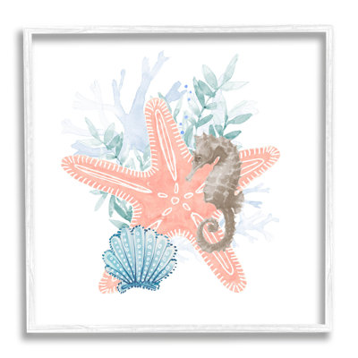 «Seahorse Starfish Layered Coral Giclee Art» par Lanie Loreth