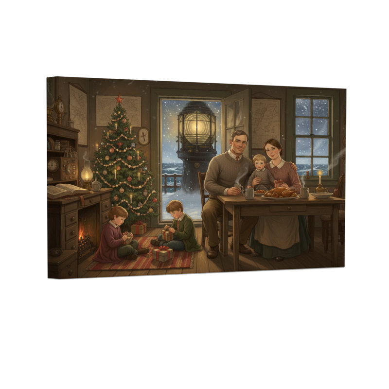 Arbre de Noël en famille, H 12 po x l 18 po