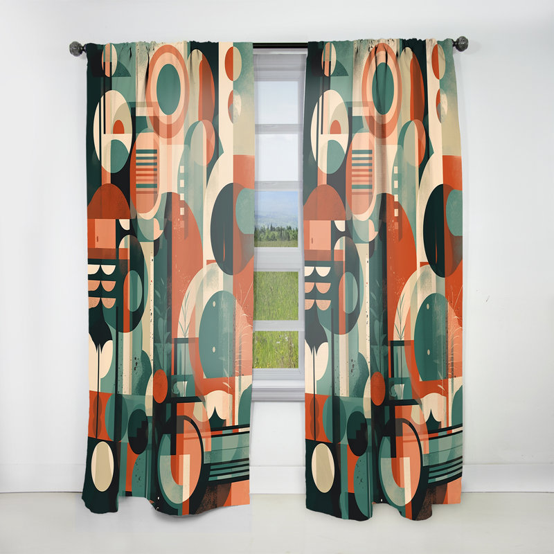 Gilt - Mid Century Artistic Transformations II - Rideau Mid-Century - Velours obscurcissant - 1 panneau, L 52 po x L 90 po