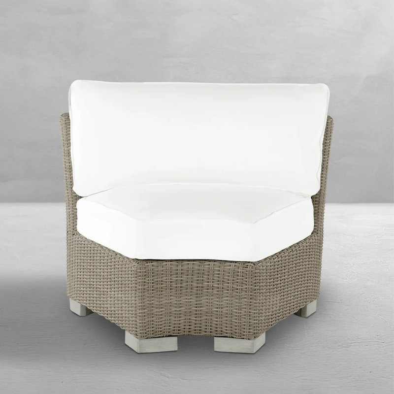 Fauteuil d'angle club tissé à l'intérieur - huître, No Welt, Cabana à rayures minuit, Huître