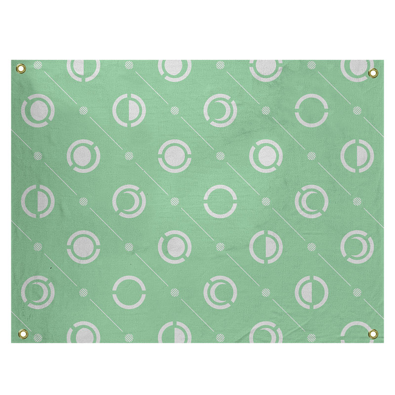 Tapisserie, H 26 po x l 36 po, Vert foncé / blanc