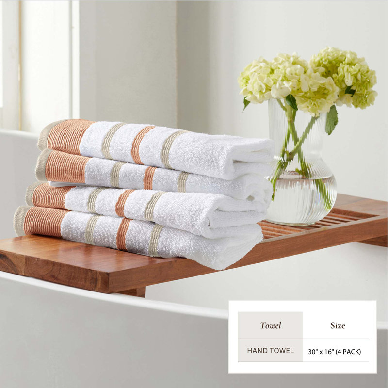 Deanthony Luxury Cotton Decorative, Hand Towels - 4 Pack, Clay/Taupe