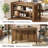 59-Inch Home Bar Table Unit, 3-Tier Counter Height Pub Table with Storage Shelves-1283913458