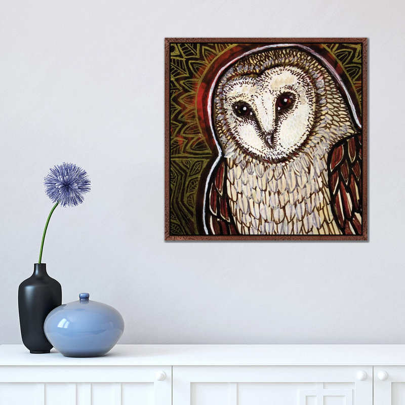 Moonlight Visitor by Lynnette Shelley - Painting on Canvas, 45.72 cm H x 45.72 cm W, Brown Floater Frame