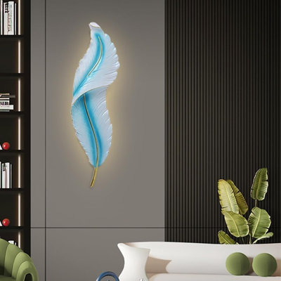 Modern Feather LED Wall Lamp, Decorative Wall Mounted Light for Bedroom, Bedside, Corridor, Living Room and Background Wall