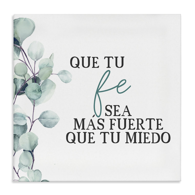 «Que Tu Fe Sea Sea Fuerte», art mural sur toile par Kim Allen, H 17 po x l 17 po