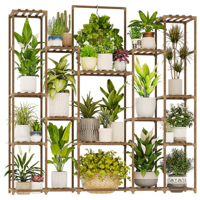 Support à plantes 17 niveaux pour intérieur / extérieur, étagère à niveaux pour salon / balcon / jardin