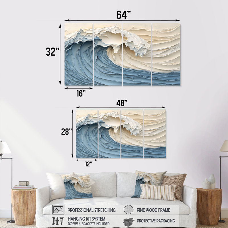 Ensemble d'art sur toile Clareen, H 32 po x l 64 po
