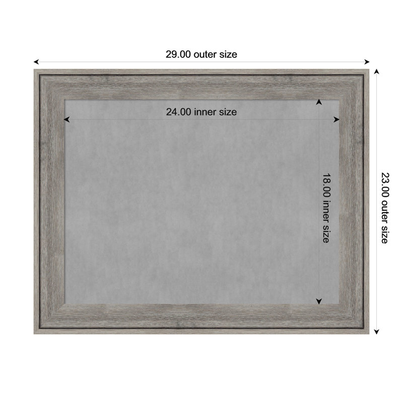 Tableau magnétique gris Regis, 23" H x 29" W