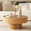 Table basse ronde, tables de salon modernes avec forme de champignon et conception rainurée, table d'appoint circulaire en pin pour salon, appartement, 30,3 x 14,9 po-1887699106-1887699108