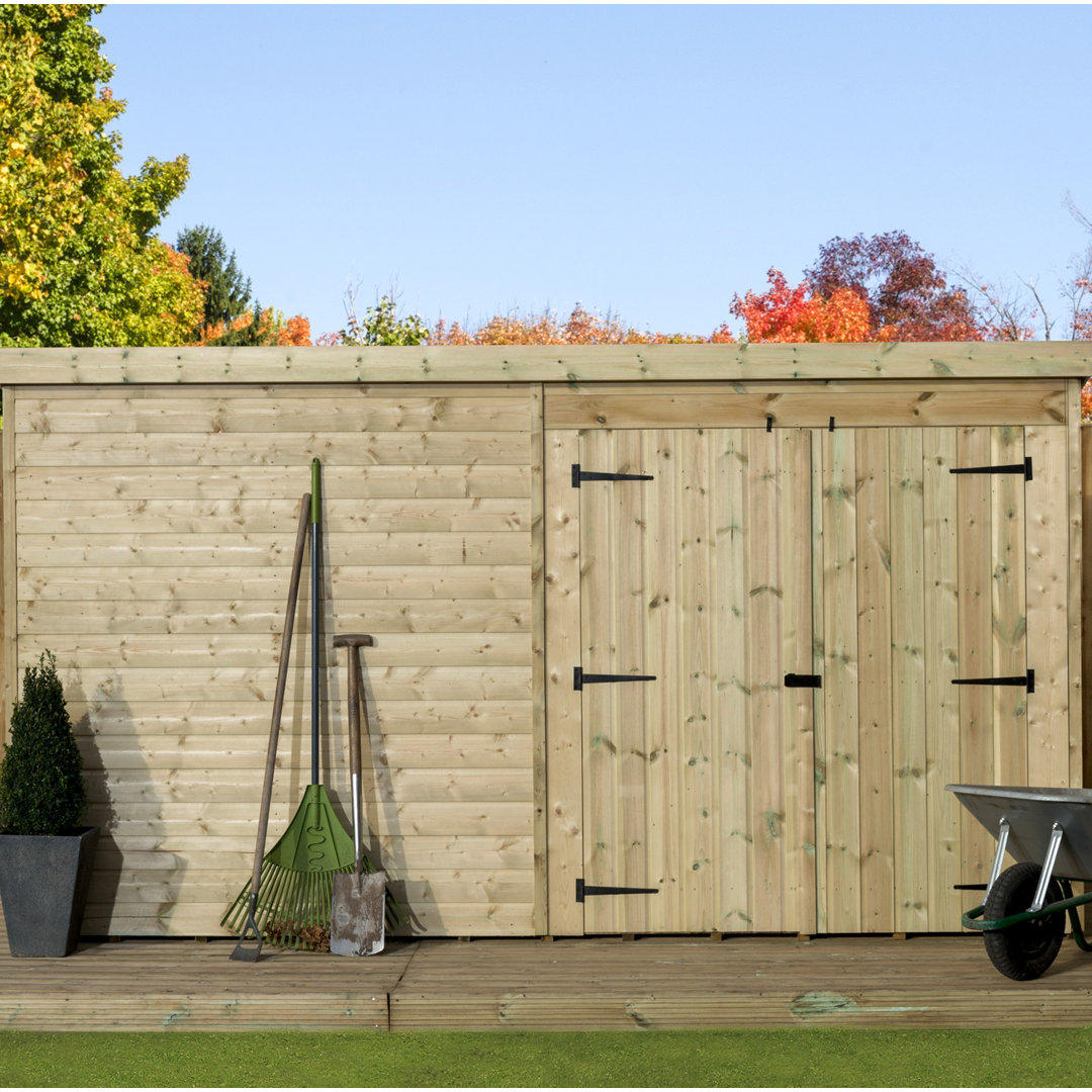 12 ft. W x 7 ft. D Solid Wood Tongue & Groove Pent Garden Shed