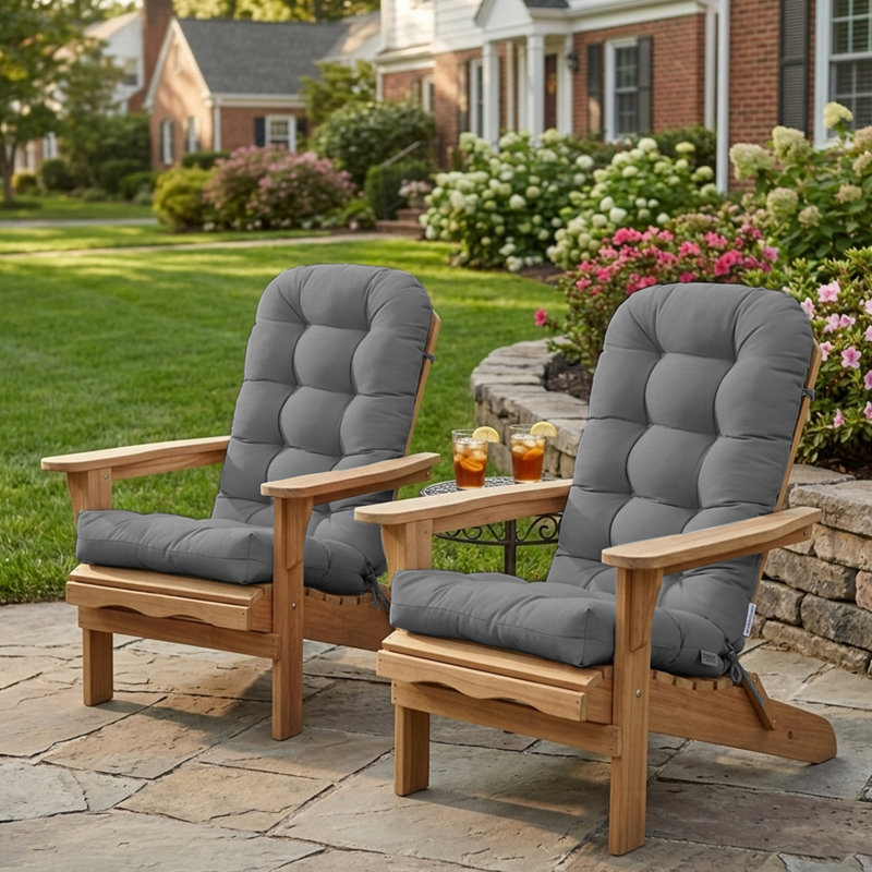 Outdoor/Indoor High Back Chair Cushion, Gray