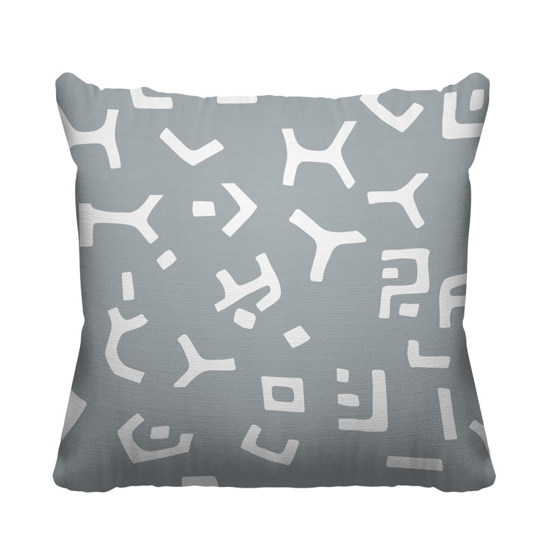 Coussin décoratif intérieur / extérieur Adanya, L 15 po x H 15 po, gris