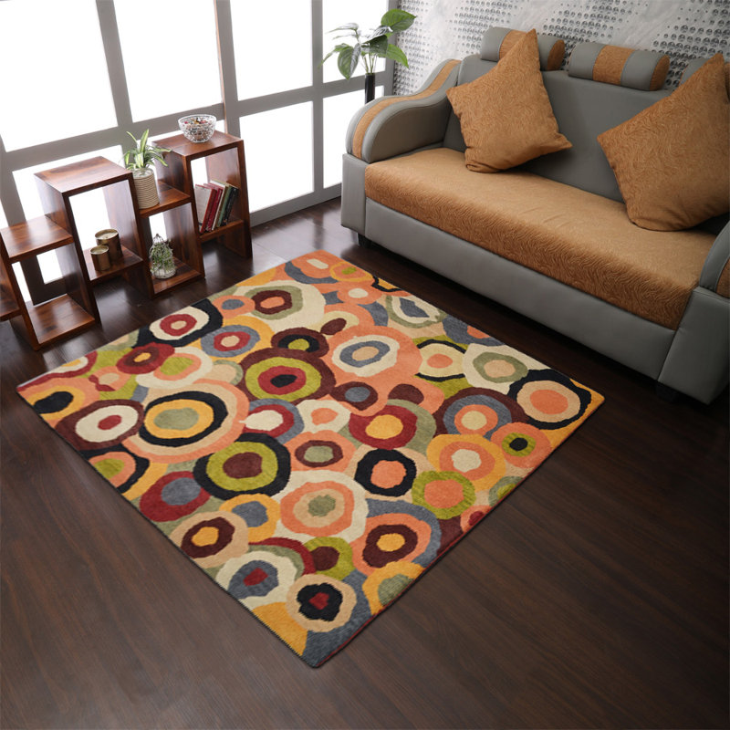 Tapis écologiques en laine touffetée à la main Jalisa, Carré 8 pi