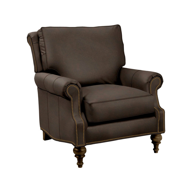 Tandre Upholstered Armchair, Dark Brown Genuine Leather
