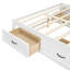 Lit plateforme double avec 6 tiroirs de rangement, blanc antique-603941658-603941732