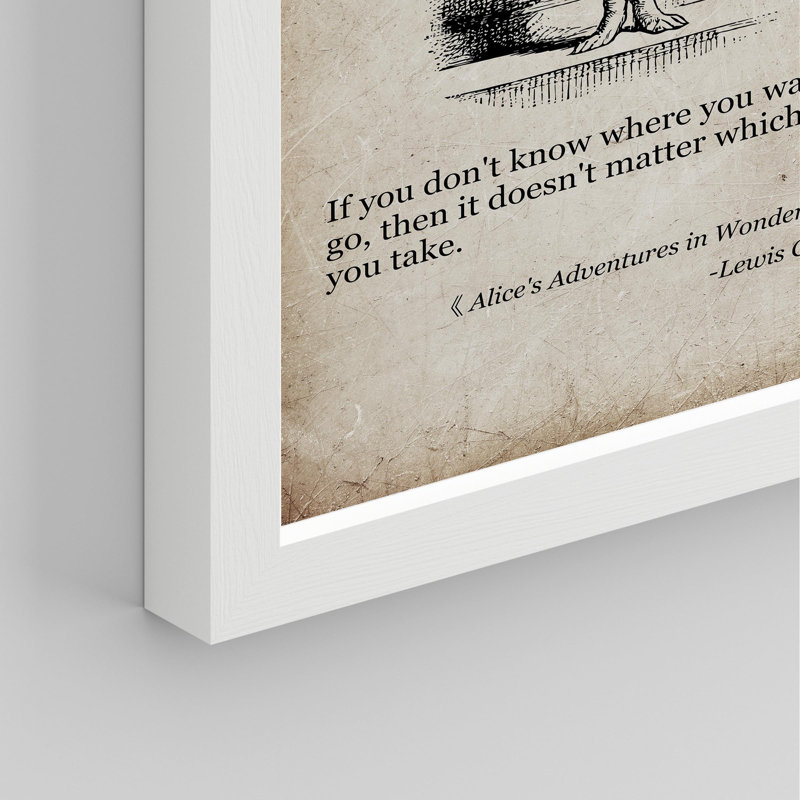 «Alice In Wonderland Cheshire Cat Beauty Quote» sur papier, Blanc, H 10 po x l 8 po