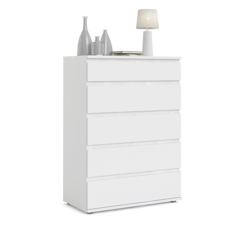 Tanesha 5 - Drawer Chest of Drawers, White