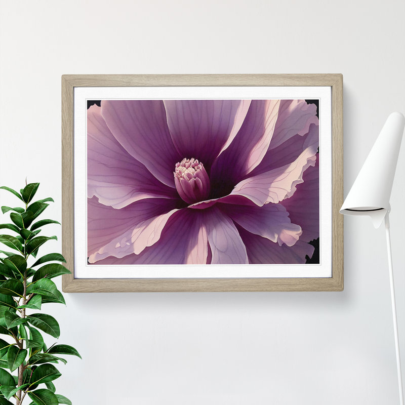 Stunning Carnation Flower - Single Picture Frame Painting, 25cm H x 34cm W x 2cm D, Oak