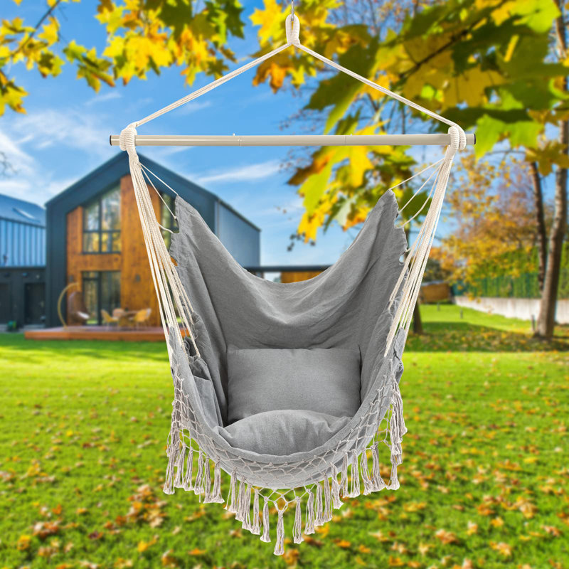 Chaise hamac Shariece, Gris uni, Gris