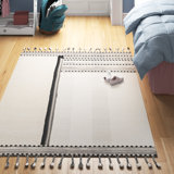 Higdon Handmade Flatweave Wool Cream/Black Area Rug