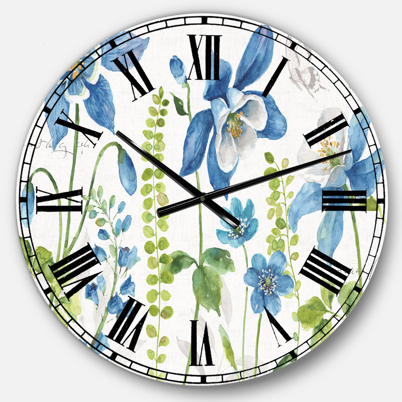 Horloge murale traditionnelle Bluebell and Columbine, Moyen