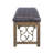 Raphaela Black Synthetic Leather & Weathered Cherry Finish Bench