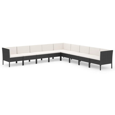 Ensemble modulaire de patio carré avec coussins 27,2 po Fieldon