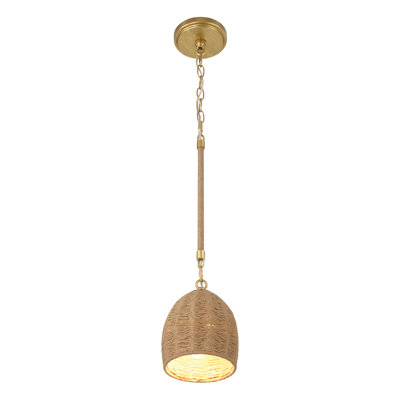 Mini-luminaire suspendu en or doux 1 lumière Caroll