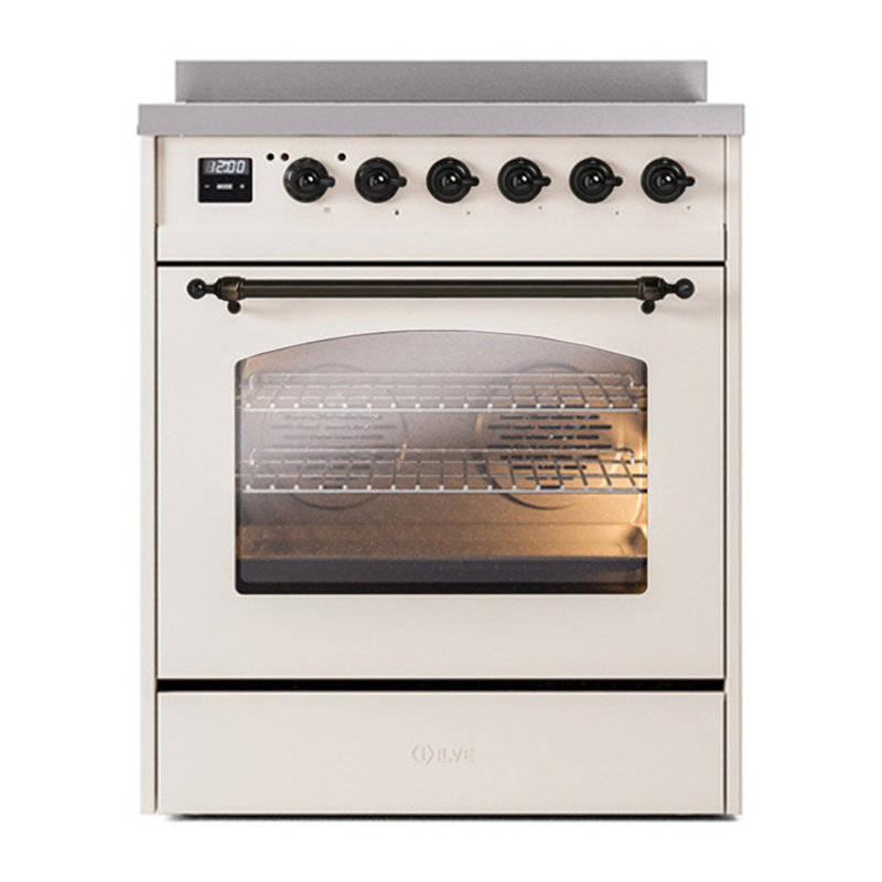 ILVE Nostalgie II 30 in Induction Range, Antique White/Bronze