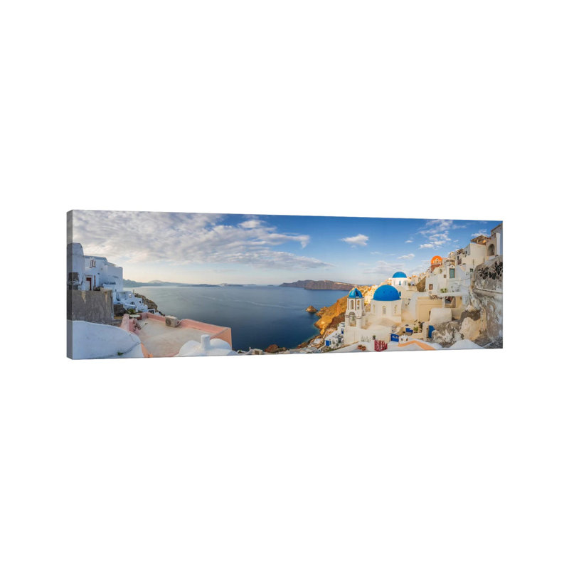 Oia Sunrise, Santorini, Greece I by Jim Nilsen - Wrapped Canvas Panoramic Print, 121.92 cm H x 40.64 cm W x 1.91 cm D