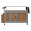Chariot d'îlot de cuisine portable pliable avec roues verrouillables, armoire de rangement et porte-serviettes-1250224975