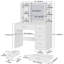 Dressing Table with Mirror and LED Light, Makeup Vanity Desk with 4 Drawers, Vanity Table for Girls