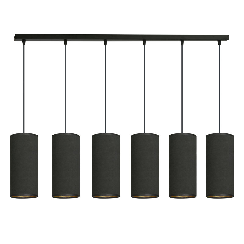 Ealidh 6 - Light Steel Kitchen Island Pendant, Black