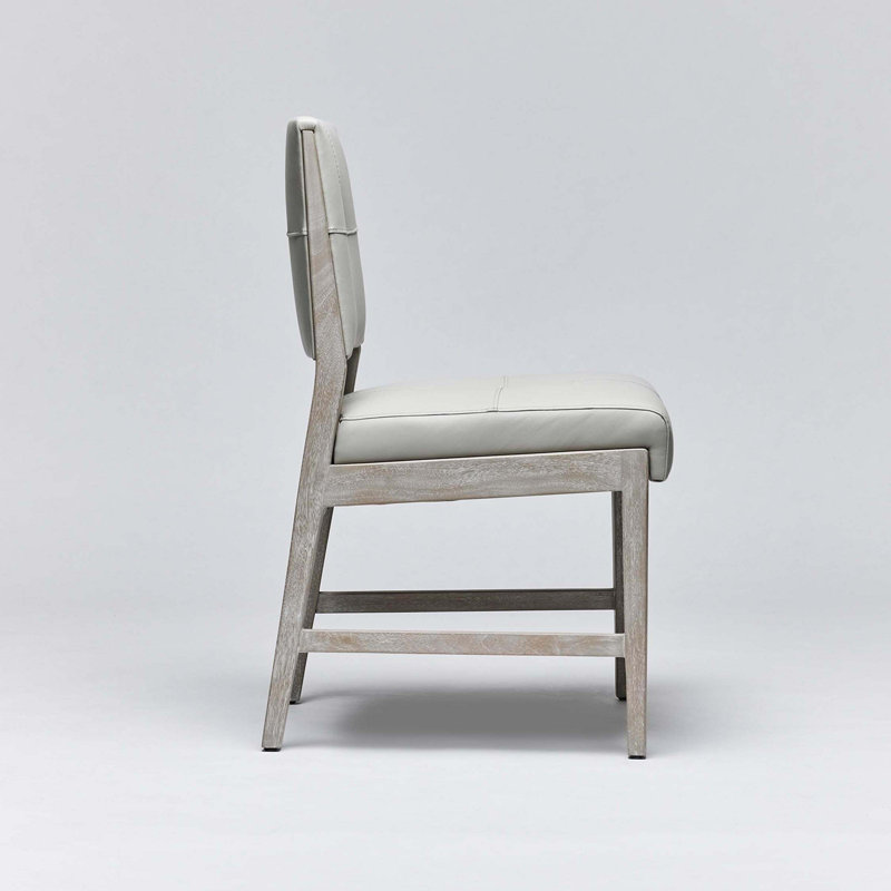 Essex Leather Dining Chair, Cliffside Gray