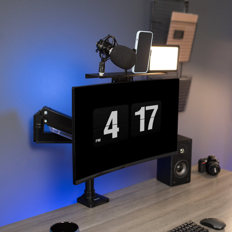 Black Steel VESA Monitor Livestream Device Shelf Mount