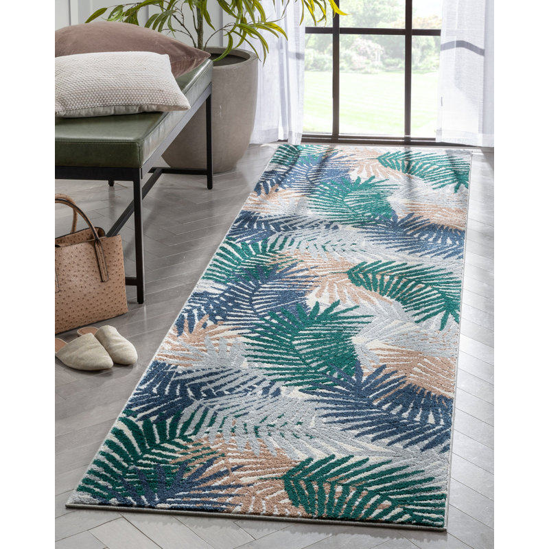 Leona Floral Synthetic Area Rug, Runner 80cm x 300cm