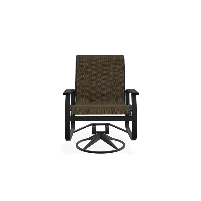 Belle Isle Outdoor Dining Armchair, Beacon Taupe Sunbrella®, Black P70, Textured Graphite