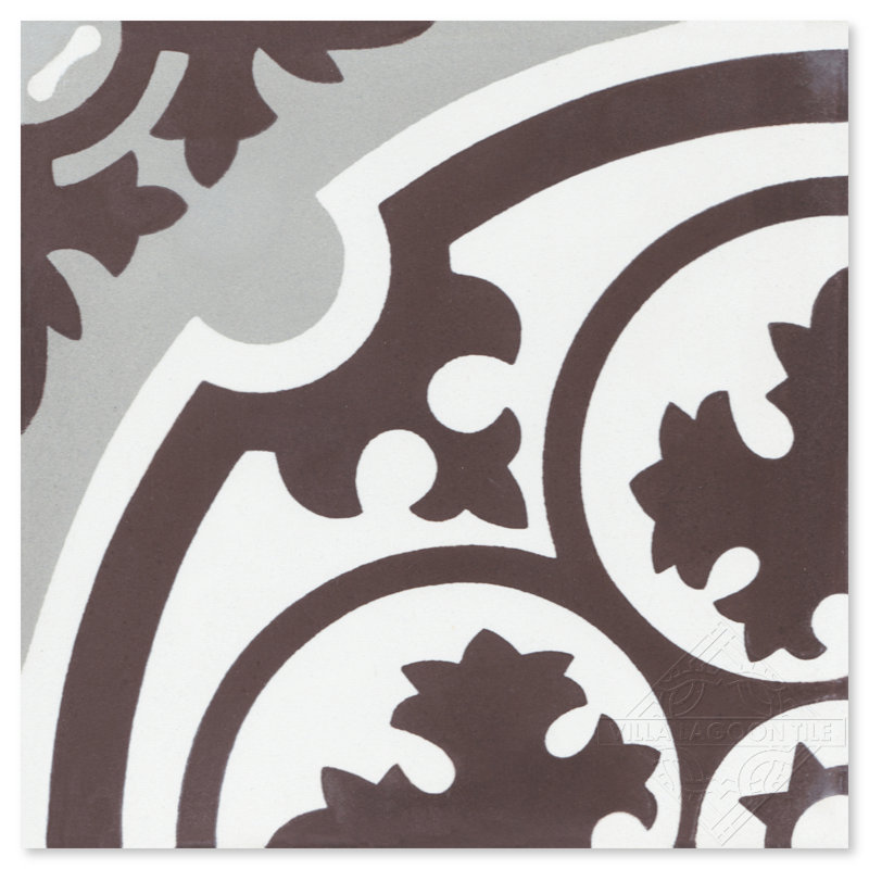 Danielle Espresso 8" x 8" Cement Patterned Wall & Floor Tile