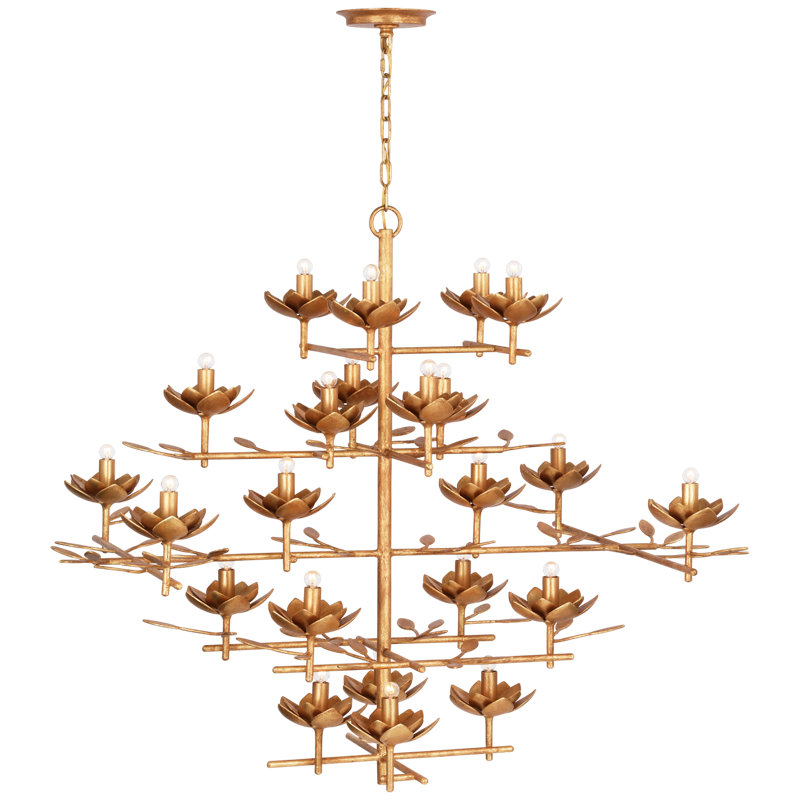 Clementine 23 - Light Chandelier, Antique Gold Leaf