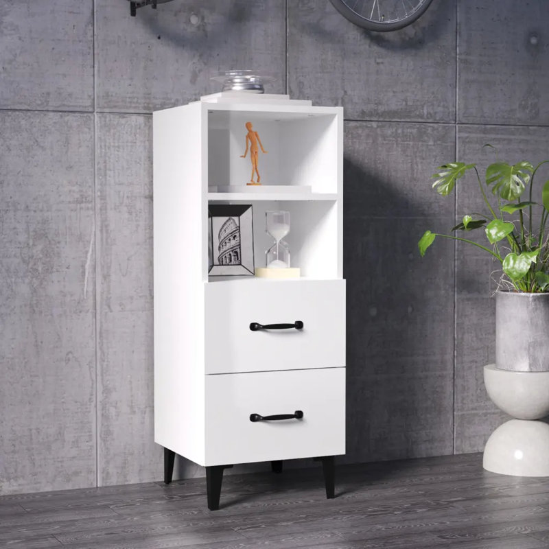 Kassel 34.5cm Sideboard, White/Black