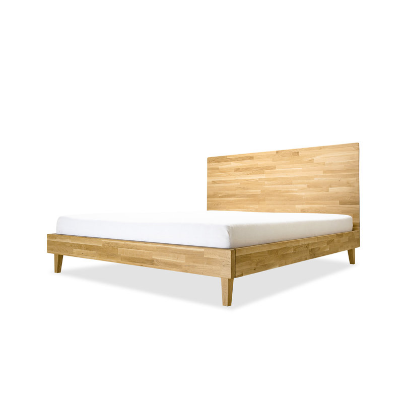 Upholstered Bed, Oil wax oak, 160 x 200 cm