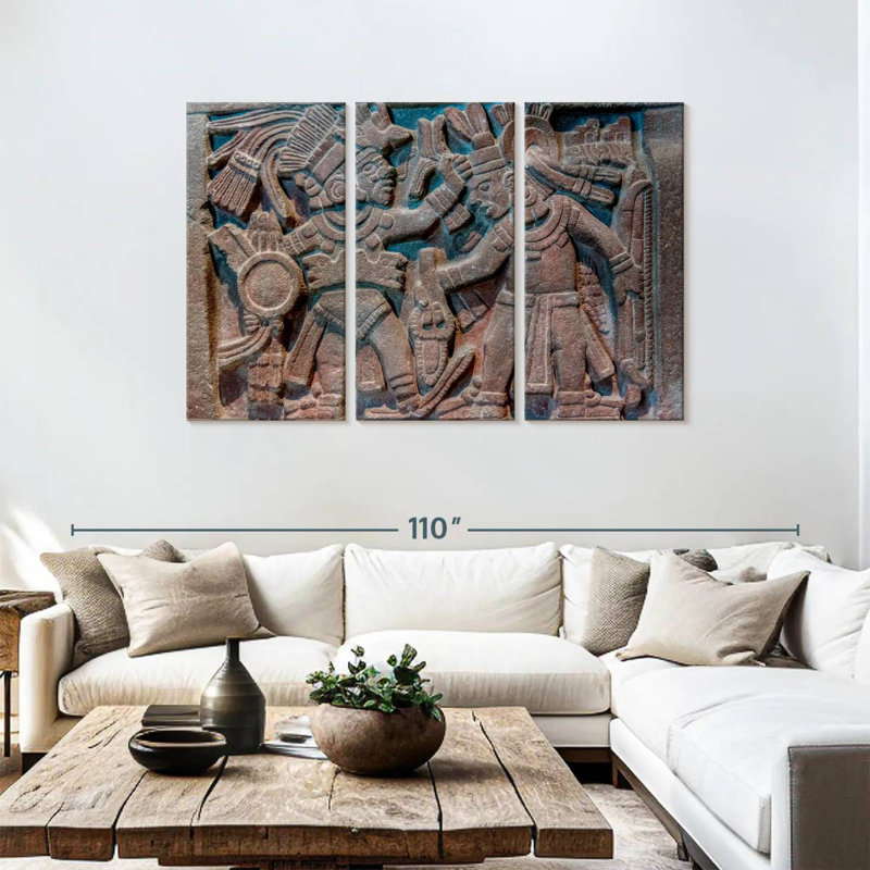Senne Aztec Stone Carving, 48" H x 74" W