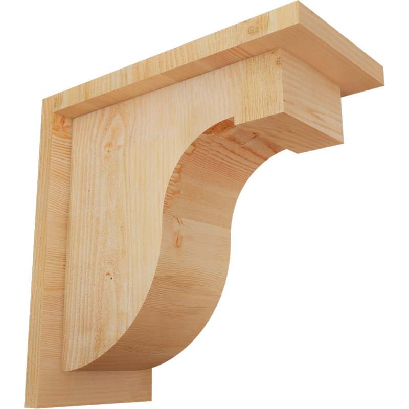 Corbeau Del Monte avec contre-plaque, H 12 po x l 6 po x P 12 po, Sapin de Douglas, Sciage brut