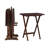 Berne 5 Piece Wood Folding Tray Table Set with Stand