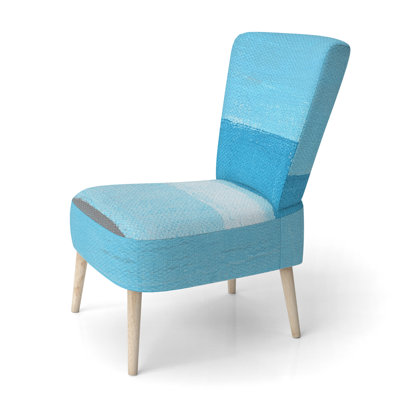 'Fredel - Turquoise And Grey Abstract Art - Upholstered Modern Accent Side Chair